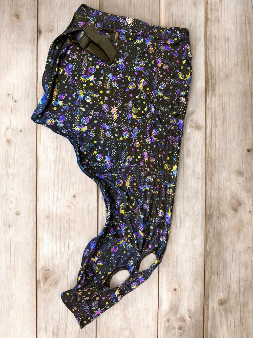 Sleazy Sleepwear for Horses Black Stars Metallic Spirals Shoulder Guard Large